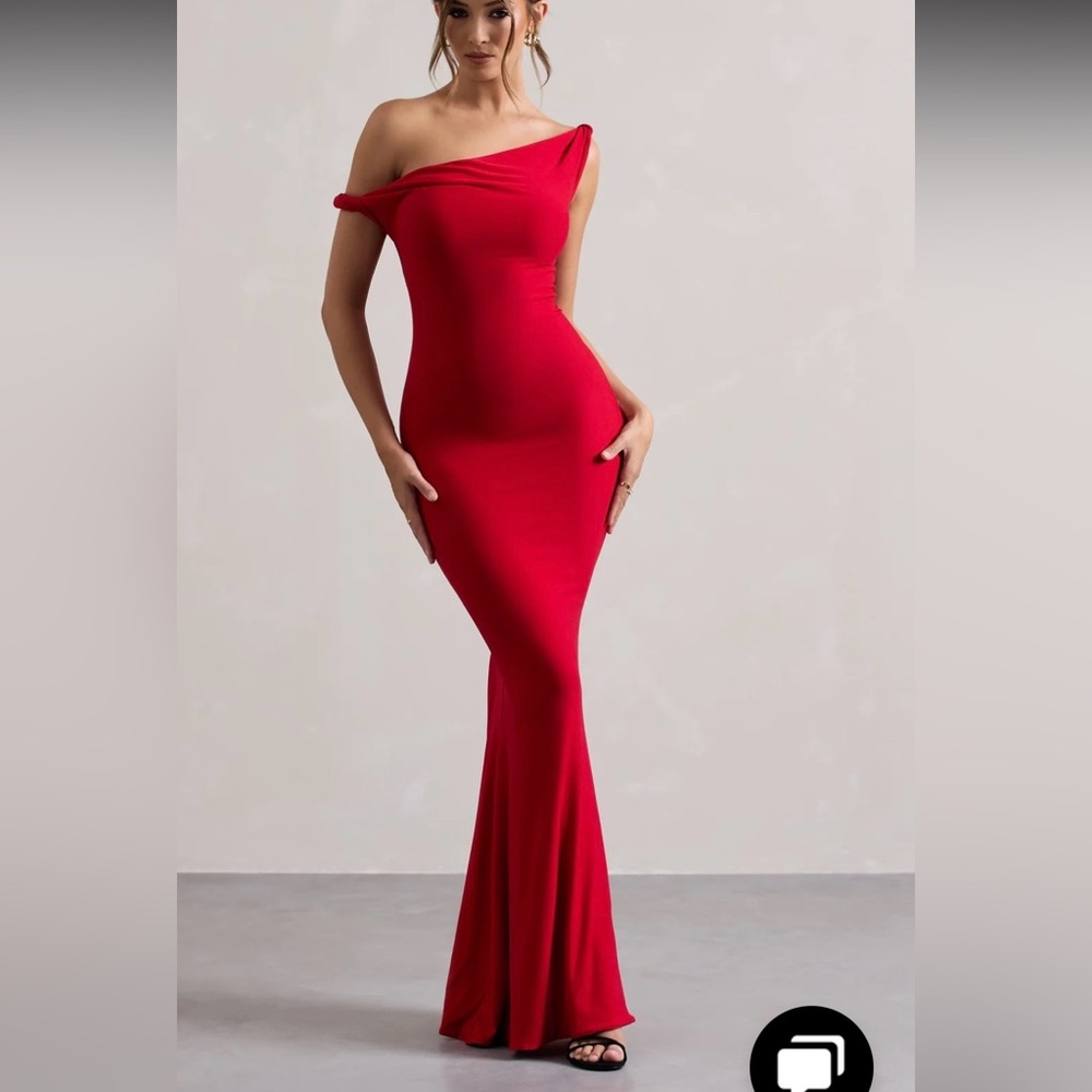 Club L London One Shoulder Red Dress